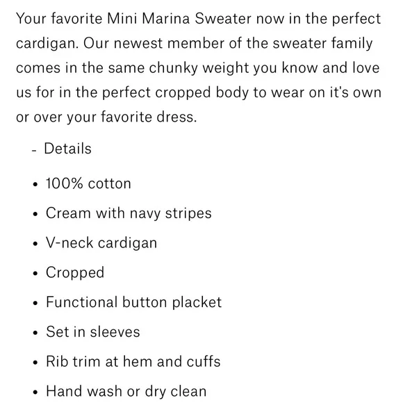 La Ligne Mini Marina Cardigan